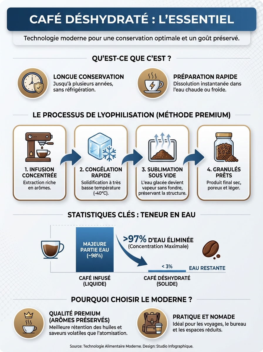 Infographie café déshydrate