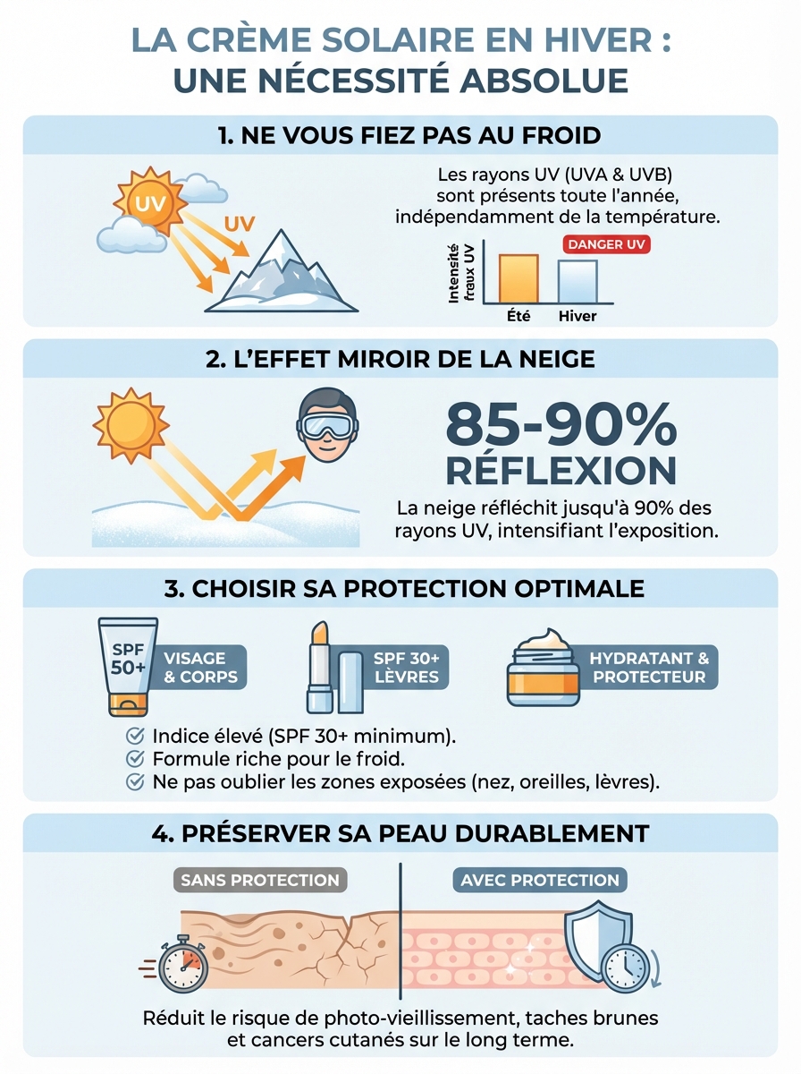 Infographie crème solaire hiver