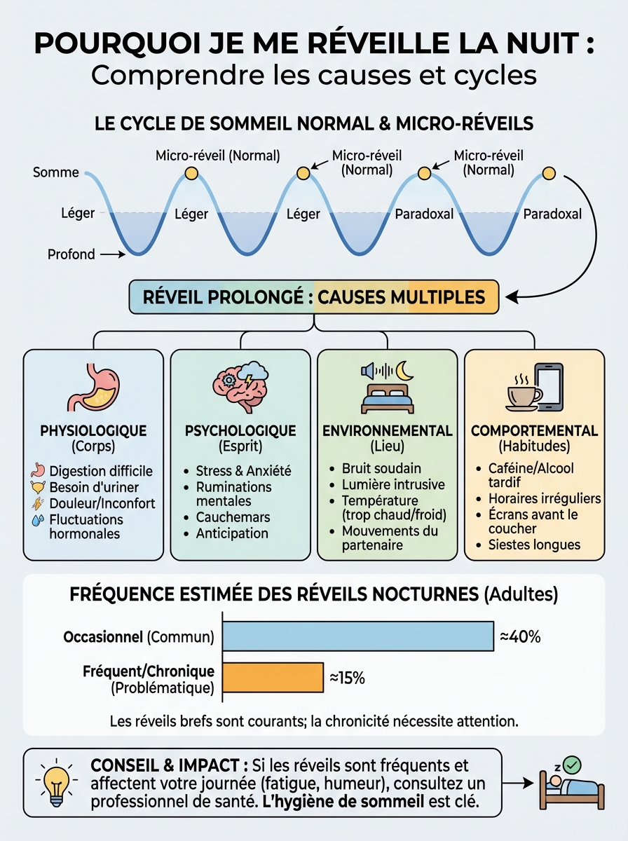 Infographie pourquoi je me réveille la nuit