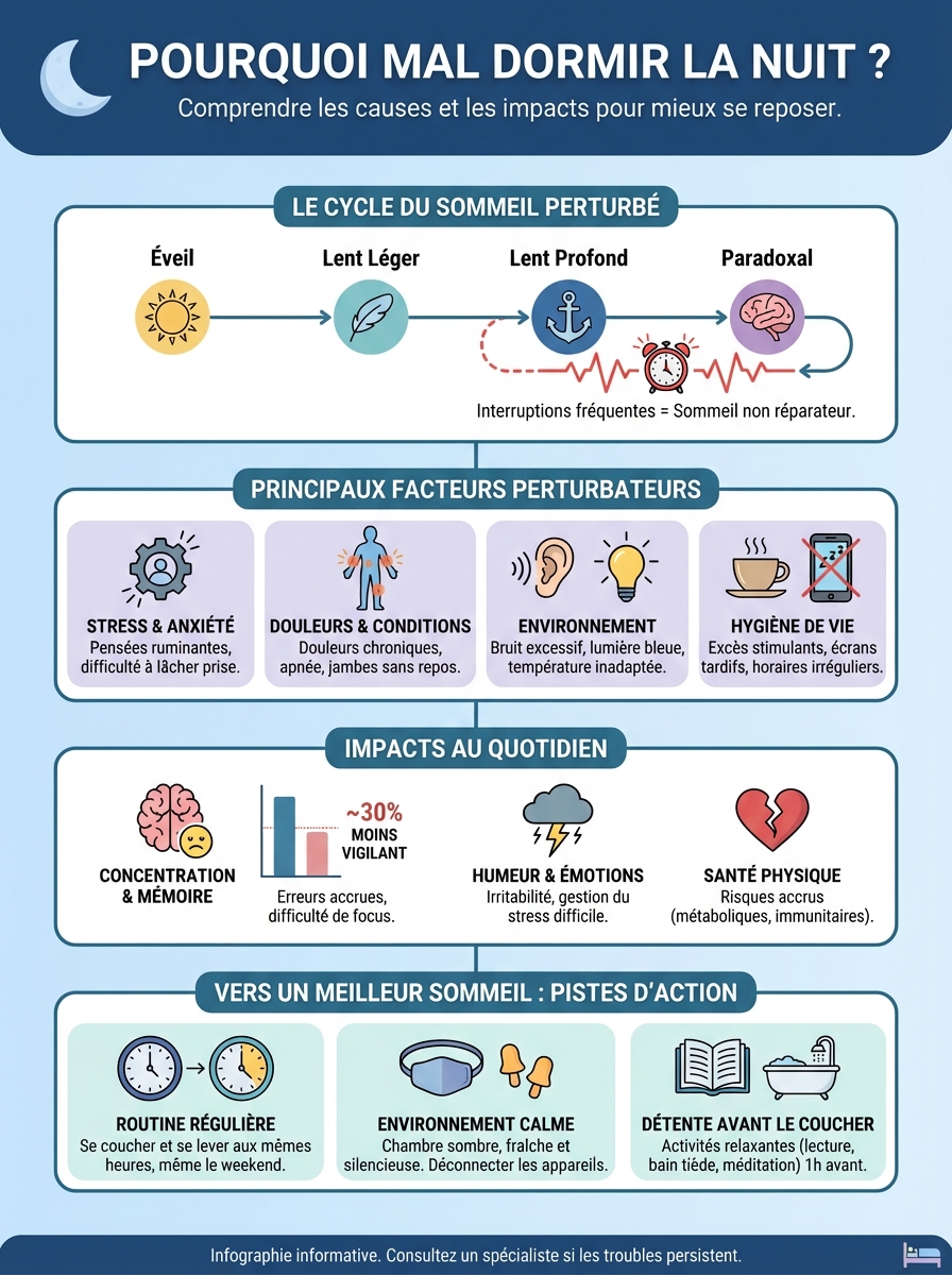 Infographie pourquoi mal dormir la nuit